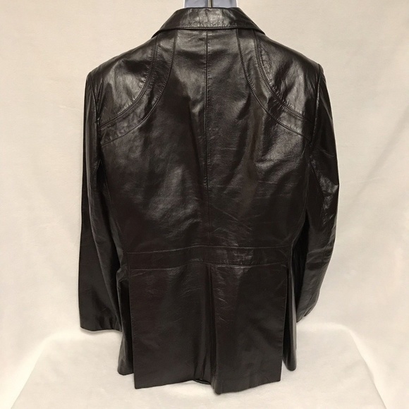 Vintage Berman's Brown Leather Coat Men's Sz 44 - Picture 6 of 8